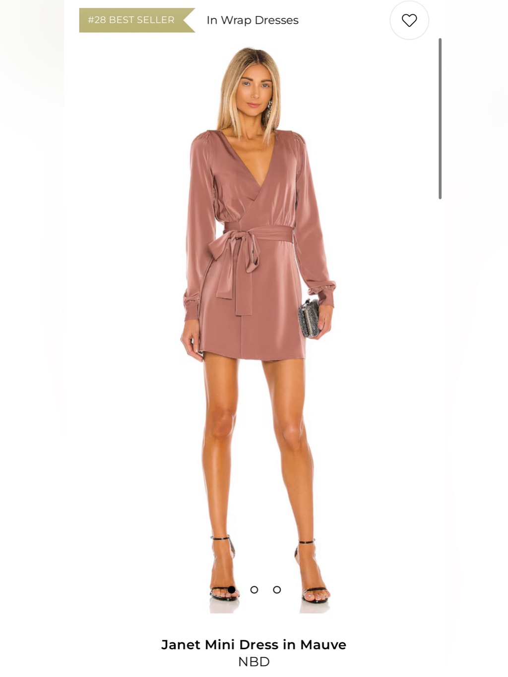 Nbd Janet Wrap Mini Dress In Mauve